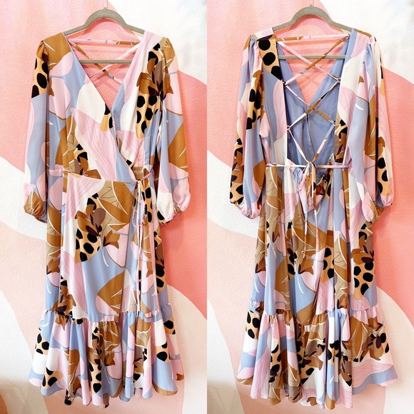 NWT Anthropologie Hutch Bloom Wrap Midi Dress 3X - Picture 2 of 12